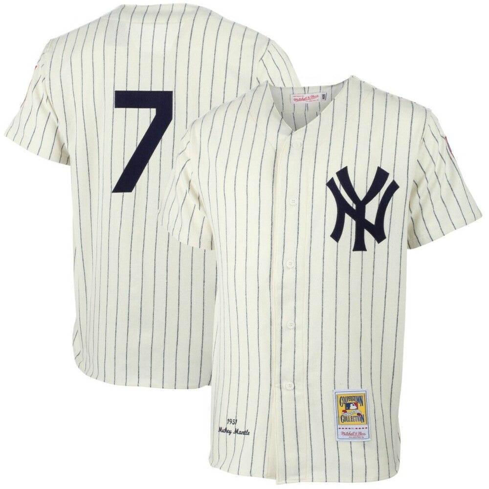 Mens New York Yankees Mickey Mantle Mitchell & Ness Cream Mlb Baseball Jersey Mlb Baseball Jersey1249