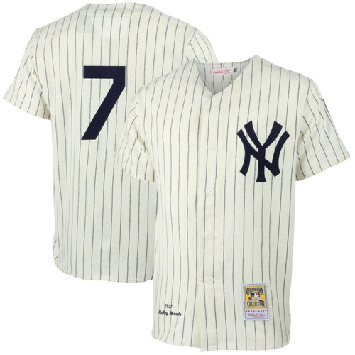Mens New York Yankees Mickey Mantle Mitchell & Ness Cream Mlb Baseball Jersey Mlb Baseball Jersey1249