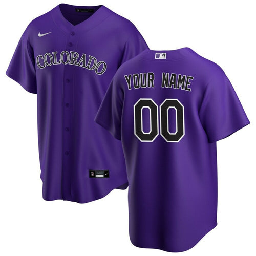 Men'S Colorado Rockies Purple Alternate Custom Baseball Jersey Mlb Baseball Jersey233