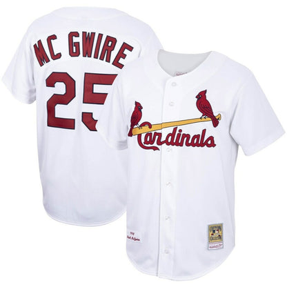 Men'S St. Louis Cardinals Mark Mcgwire Mitchell & Ness White Home 1998 Cooperstown Collection Baseball Jersey Mlb Baseball Jersey432