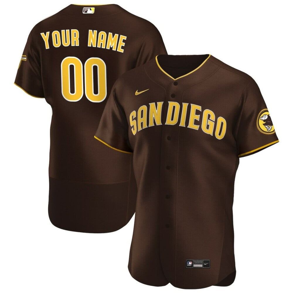 Men'S San Diego Padres Brown Road Official Custom Baseball Jersey Mlb Baseball Jersey138