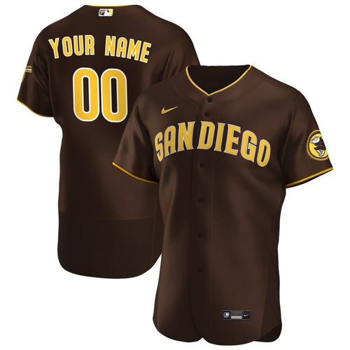 Men'S San Diego Padres Brown Road Official Custom Baseball Jersey Mlb Baseball Jersey138
