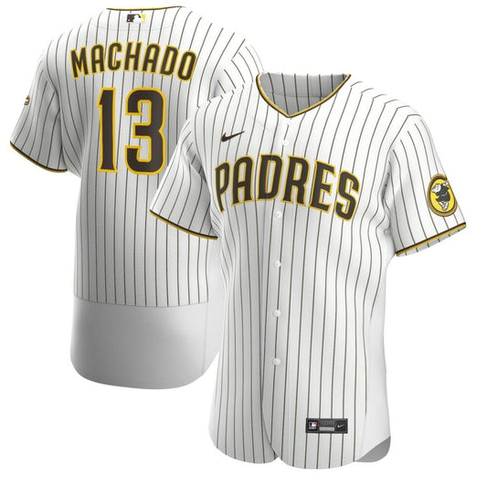 Men'S San Diego Padres Manny Machado White/Brown Home Player Baseball Jersey Mlb Baseball Jersey124
