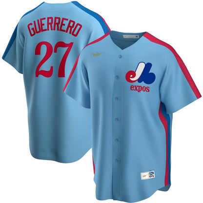Men'S Montreal Expos Vladimir Guerrero Powder Blue Road Cooperstown Collection Player Baseball Jersey Mlb Baseball Jersey1069