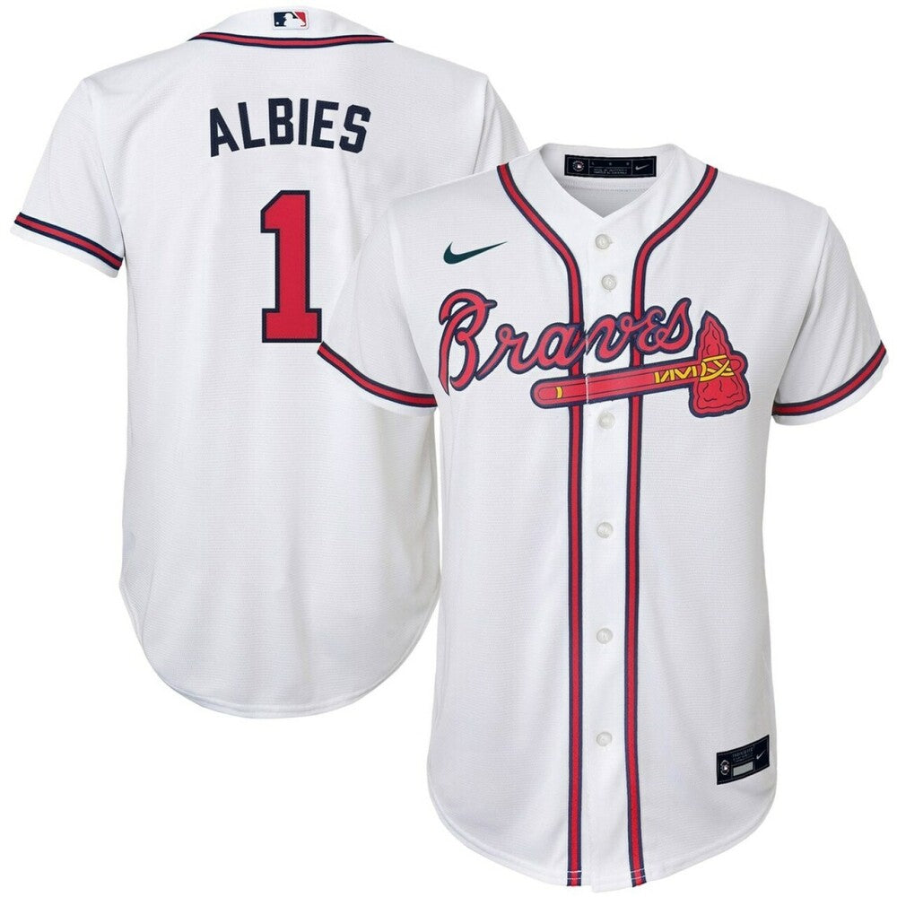Atlanta Braves Ozzie Albies White Home Player Baseball Jersey Mlb Baseball Jersey269
