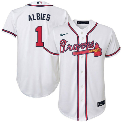 Atlanta Braves Ozzie Albies White Home Player Baseball Jersey Mlb Baseball Jersey269
