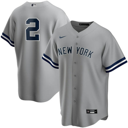 Men'S New York Yankees Derek Jeter Gray Road Player Baseball Jersey Mlb Baseball Jersey113